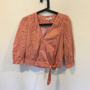 Madewell Tops - Madewell pink wrap printed top Madewell Tops - Madewell pink wrap printed top